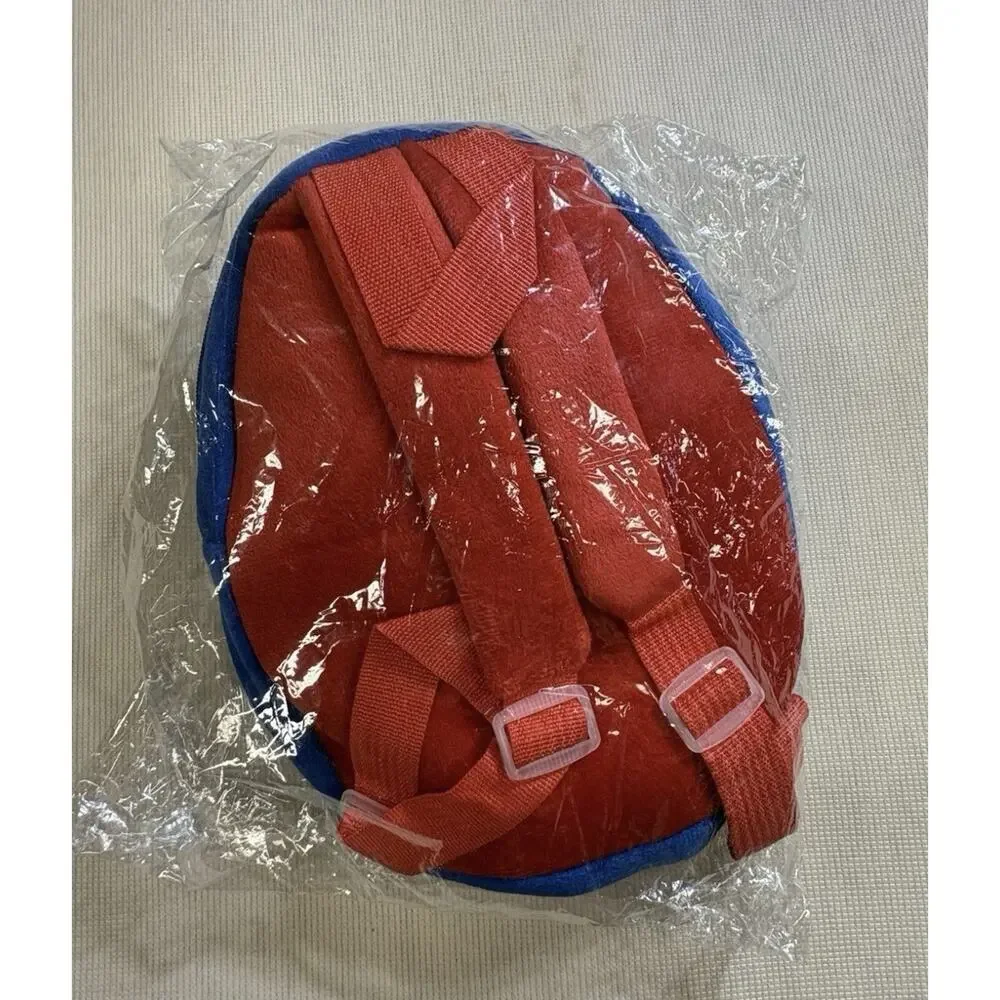Spider-Man Plush Kids Backpack Red Blue Adjustable Shoulder Straps